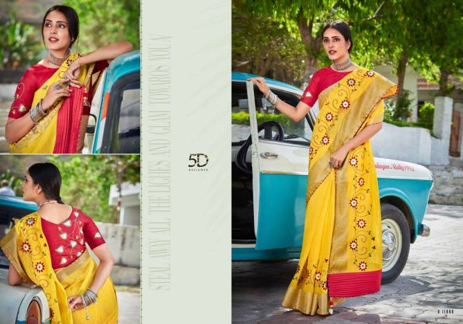 5D Designer Fancy Wear Designer Wholesale Saree Collection